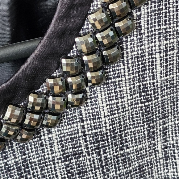 H&M size 12 grey black tweed bomber style jacket blazer - Picture 8 of 10